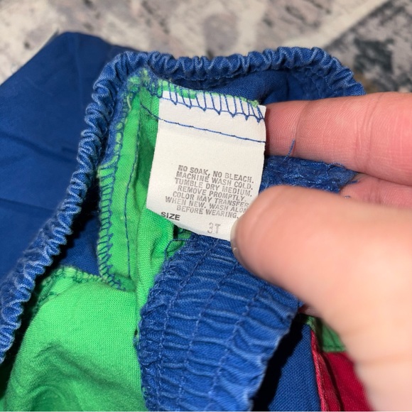 Vintage OshKosh B'gosh Kids Color Block Shorts - Blue, Green, Red Size 3T - Picture 6 of 8
